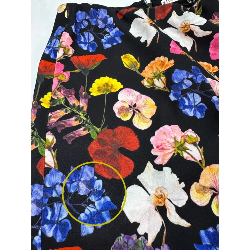 Alice + Olivia RMP Bootcut Pants Timeless Blossom Floral Mid Rise Size 0 - Picture 15 of 15